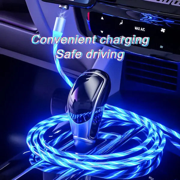 Magnetic Charging Cable Streamer Fast Charging Cable Lighting Micro USB Cable LED Magnet Charger Type-C Cable - Hair