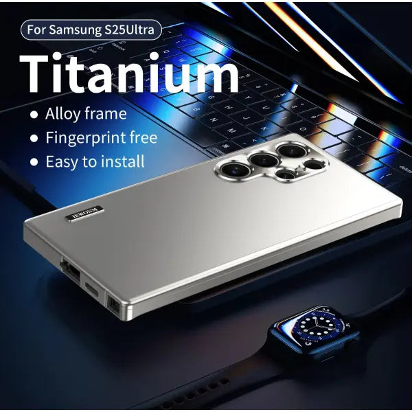 Galaxy S25 Ultra Drop Proof Cover Aluminum Magnetic Case - Titanium / Galaxy S25 Ultra / No Screen Protector