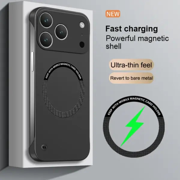 Magnetic Frameless Phone Case Hard PC Matte – Ultra Thin Borderless Style - Black / iPhone 11 Pro Max