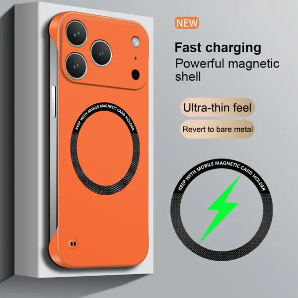 Magnetic Frameless Phone Case Hard PC Matte – Ultra Thin Borderless Style - Orange / iPhone 11 Pro