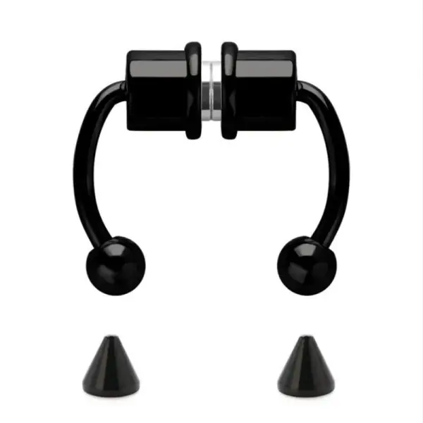 Magnetic Horseshoe Nose Rings 316L Stainless Steel Faux Septum Rings Fake Piercing Clip on Hoop Rings Gift for Women