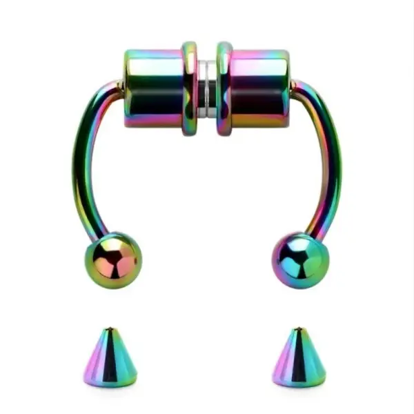 Magnetic Horseshoe Nose Rings 316L Stainless Steel Faux Septum Rings Fake Piercing Clip on Hoop Rings Gift for Women
