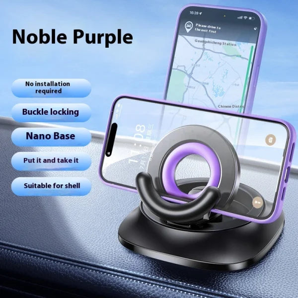 Magnetic Phone Holder With Vacuum Suction Foldable Adjustable Car Mount Magnetic Bracket Suction Nonslip For Busy