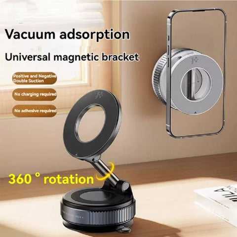 Magnetic Phone Holder With Vacuum Suction Foldable Adjustable Car Mount Magnetic Bracket Suction Nonslip For Busy