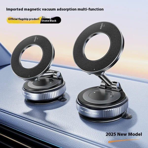 Magnetic Phone Holder With Vacuum Suction Foldable Adjustable Car Mount Magnetic Bracket Suction Nonslip For Busy