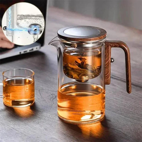 Magnetic Teapot with Wood Handle Design and 500ml Elegant Cup - Himpall