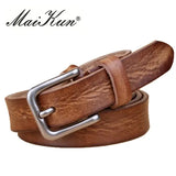 Genuine Leather Pin Buckle Belt Cowhide Cowboy Style