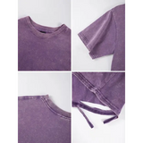 Malibu Beach Vintage Washed T-Shirt - California Coastal Graphic Tee - Oversized Comfort Cotton Crewneck for Women