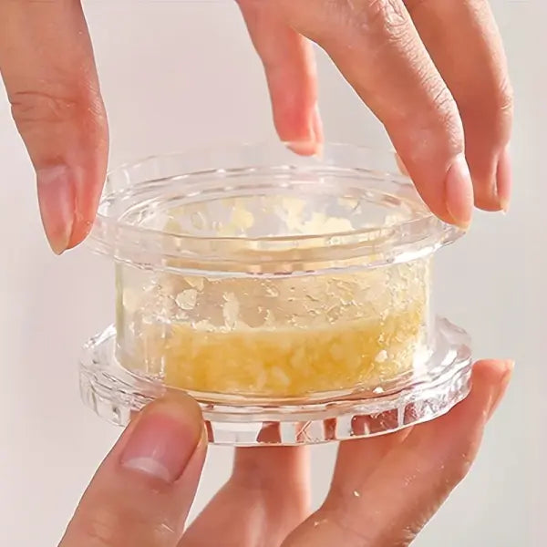 Manual Garlic Crusher Roll Chopper Kitchen Gadget for Easy Mincing - transparent