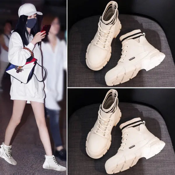 Korean Popular Boots with Martin Boots Popular Stitching Design