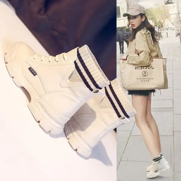 Korean Popular Boots with Martin Boots Popular Stitching Design