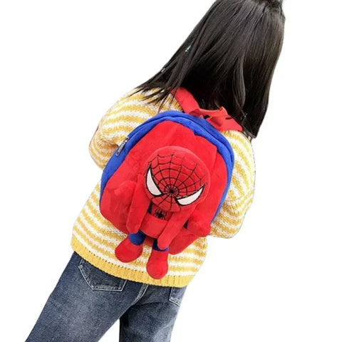 Marvel Series Cartoon Plush Toy Backpack - Cute Kids Kindergarten Bag - black