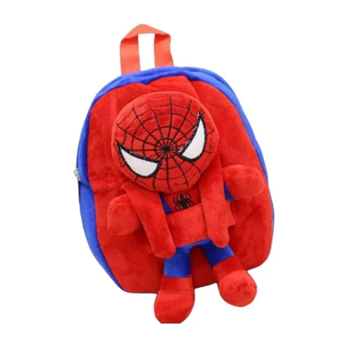 Marvel Series Cartoon Plush Toy Backpack - Cute Kids Kindergarten Bag - black
