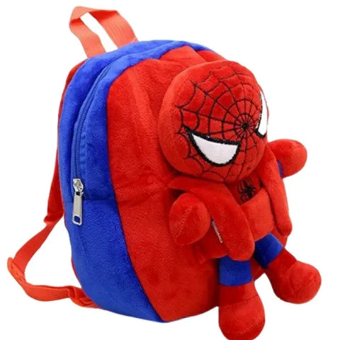 Marvel Series Cartoon Plush Toy Backpack - Cute Kids Kindergarten Bag - black