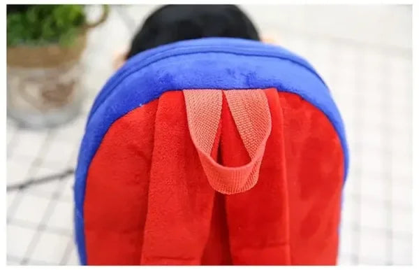 Marvel Series Cartoon Plush Toy Backpack - Cute Kids Kindergarten Bag - black