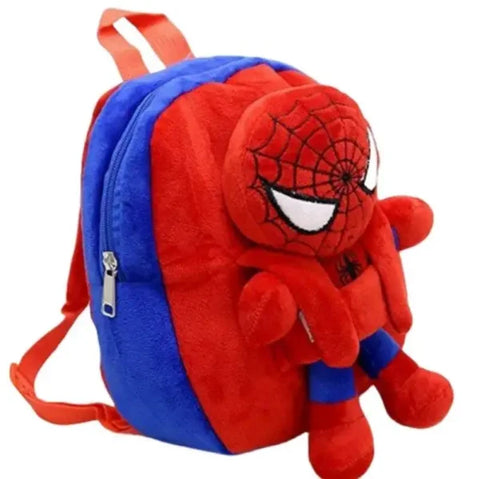Marvel Series Cartoon Plush Toy Backpack - Cute Kids Kindergarten Bag - black