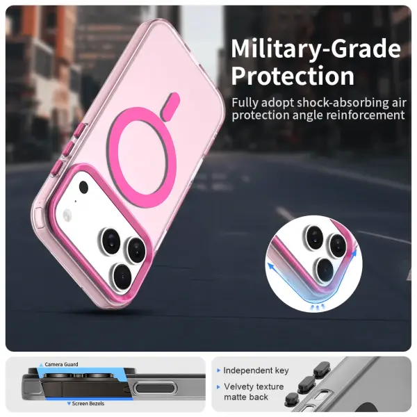 Matte Clear For Magsafe Wireless Charge Case for iPhone 17 Air 16 15 14 Plus 13 12 Pro Max Military Shockproof Candy