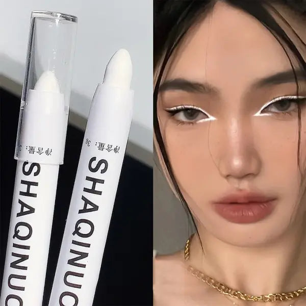 Matte Eyeshadow Stick White Eyeliner Shimmer Silver Highlighter Pen - S857-02