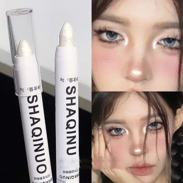 Matte Eyeshadow Stick White Eyeliner Shimmer Silver Highlighter Pen - S857-01