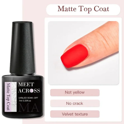MEET ACROSS Macaron Glitter Nail Gel Polish with Heart Sequins - Himpall
