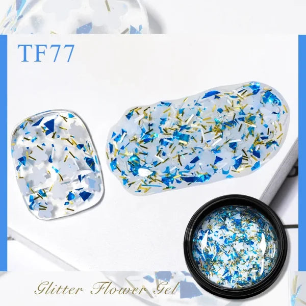 MEET ACROSS Macaron Glitter Nail Gel Polish with Heart Sequins - Himpall