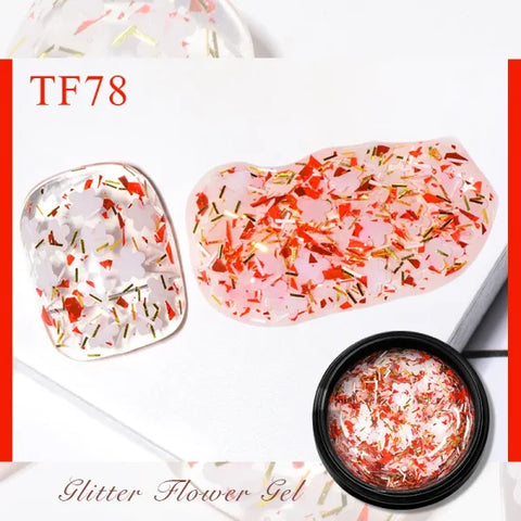 MEET ACROSS Macaron Glitter Nail Gel Polish with Heart Sequins - Himpall