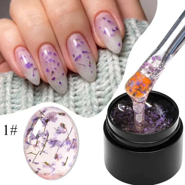 MEET ACROSS Macaron Glitter Nail Gel Polish with Heart Sequins - Himpall