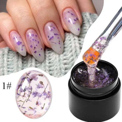 MEET ACROSS Macaron Glitter Nail Gel Polish with Heart Sequins - Himpall