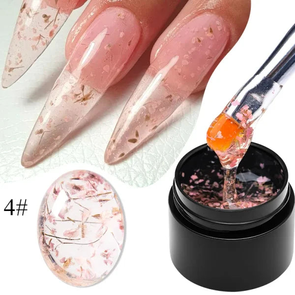 MEET ACROSS Macaron Glitter Nail Gel Polish with Heart Sequins - Himpall