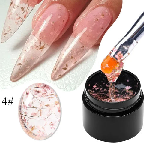 MEET ACROSS Macaron Glitter Nail Gel Polish with Heart Sequins - Himpall