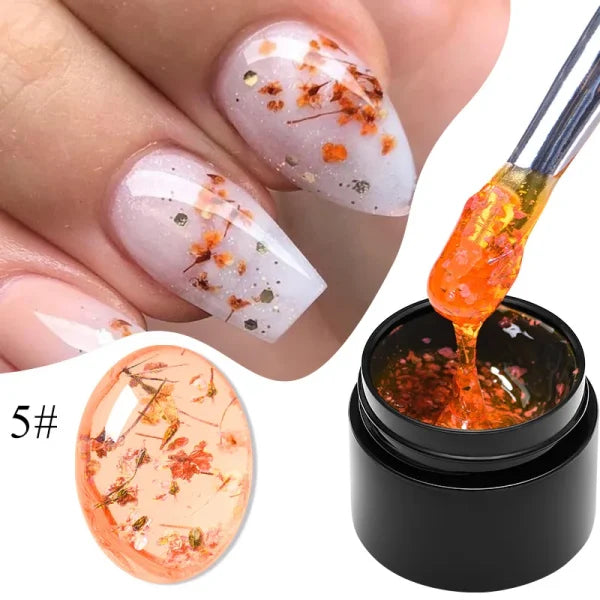 MEET ACROSS Macaron Glitter Nail Gel Polish with Heart Sequins - Himpall