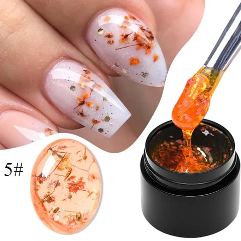 MEET ACROSS Macaron Glitter Nail Gel Polish with Heart Sequins - Himpall