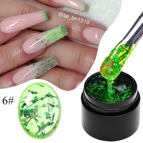 MEET ACROSS Macaron Glitter Nail Gel Polish with Heart Sequins - Himpall