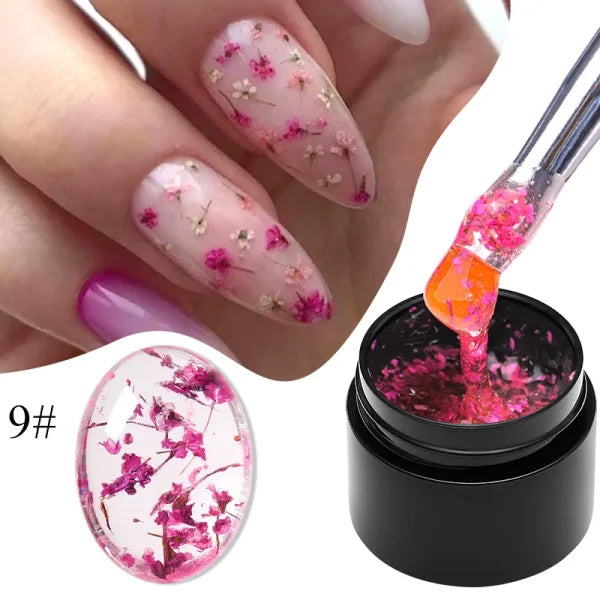 MEET ACROSS Macaron Glitter Nail Gel Polish with Heart Sequins - Himpall