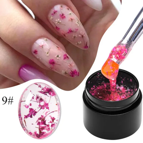 MEET ACROSS Macaron Glitter Nail Gel Polish with Heart Sequins - Himpall