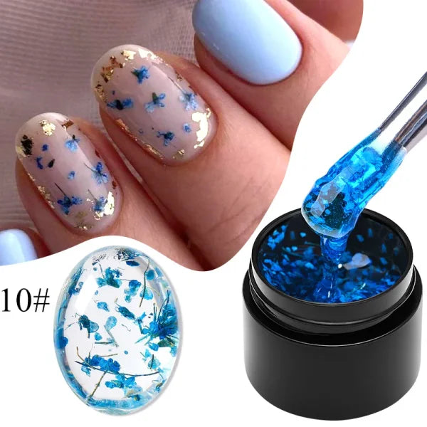 MEET ACROSS Macaron Glitter Nail Gel Polish with Heart Sequins - Himpall