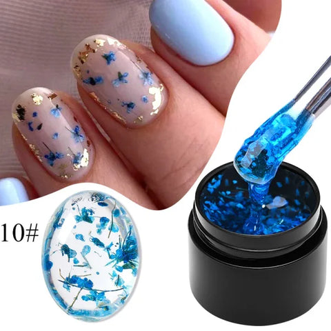 MEET ACROSS Macaron Glitter Nail Gel Polish with Heart Sequins - Himpall
