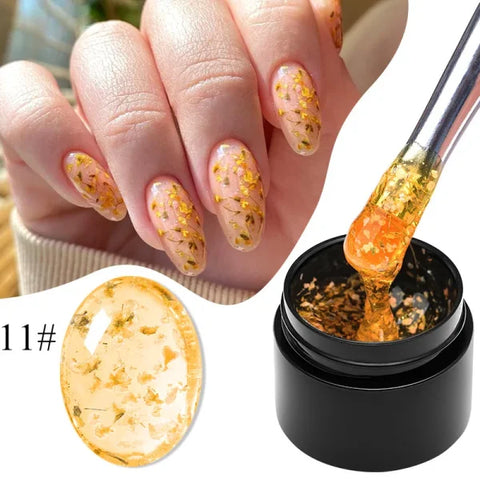 MEET ACROSS Macaron Glitter Nail Gel Polish with Heart Sequins - Himpall