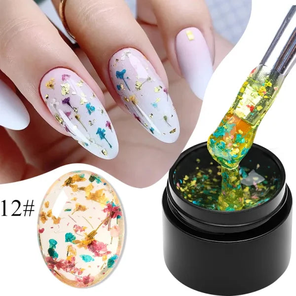MEET ACROSS Macaron Glitter Nail Gel Polish with Heart Sequins - Himpall