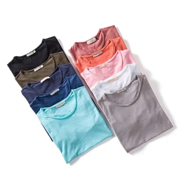 Men 100% Cotton Short Sleeve T Shirt Soft Casual Summer Fitness Type