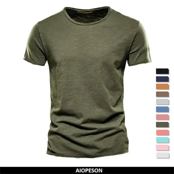 Men 100% Cotton Short Sleeve T Shirt Soft Casual Summer Fitness Type