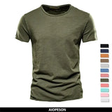 Men 100% Cotton Short Sleeve T Shirt Soft Casual Summer Fitness Type