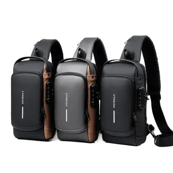 Anti Theft Oxford Sling Pack with USB Charging