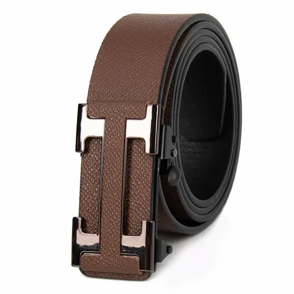 Men Business Belts Durable Leather Dark Office Style - light brown / 120cm / China Mainland