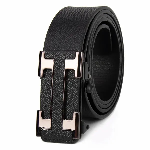 Men Business Belts Durable Leather Dark Office Style - black / 120cm / China Mainland