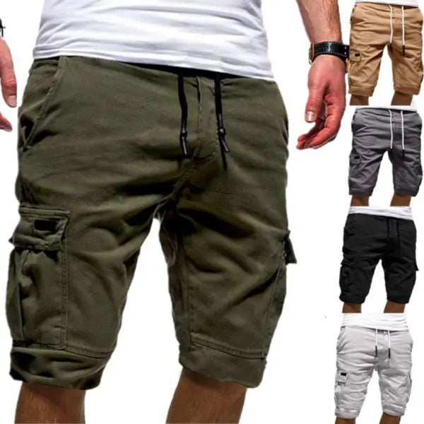 Men Cargo Jogger Shorts Multiple Sizes – Tactical Workout Gym Style - None