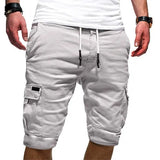 Men Cargo Jogger Shorts Multiple Sizes – Tactical Workout Gym Style - White / 2XL - None