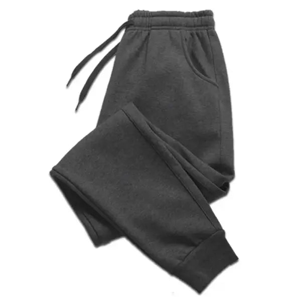 Men Casual Sports Pants Polyester Athletic Joggers - Drak Gray / XXL