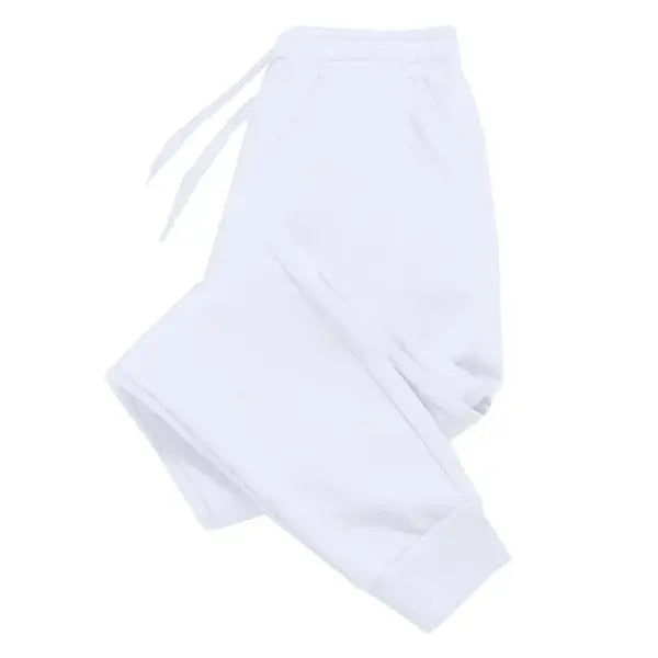 Men Casual Sports Pants Polyester Athletic Joggers - White / XXL
