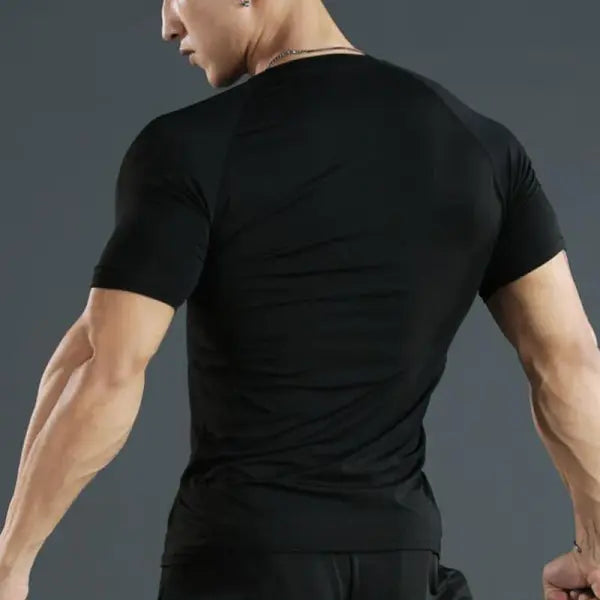 Men’s Dry Fit Compression Shirt Elastane Quick Dry Athletic Top
